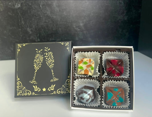 Champagne Toast Bonbon Collection – 4 Piece Luxury Chocolate Box